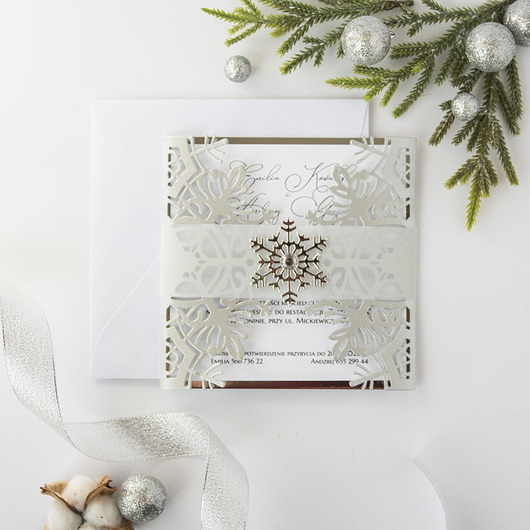 zaproszenia i kartki na ślub Zimowe zaproszenie ślubne "Winter dream"