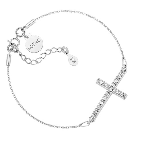 Srebrna bransoletka z krzyżem SWAROVSKI CRYSTAL SOTHO