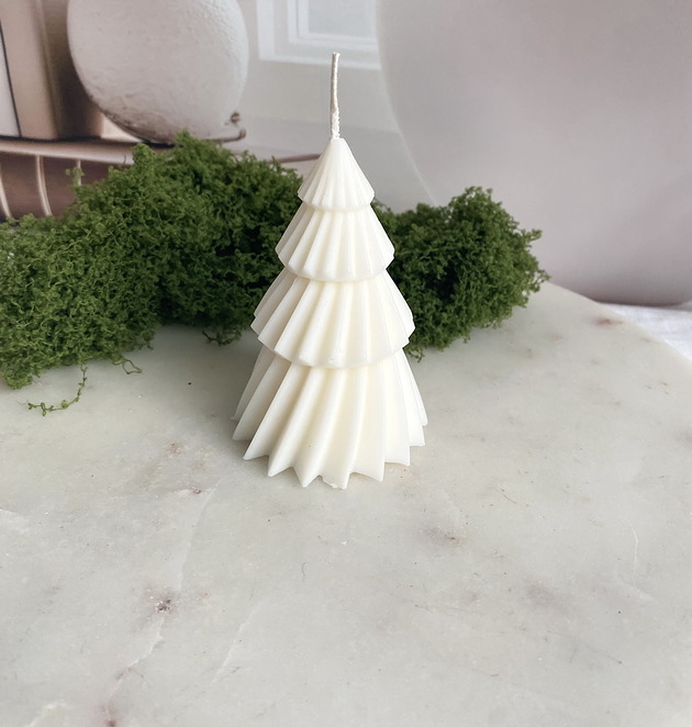 świeczniki i świece Świeca ekologiczna sojowa dekoracyjna "Christmas Tree " 88x64mm