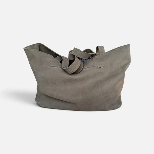 torby na ramię Shoper bag oliwkowy khaki nubuk naturalny