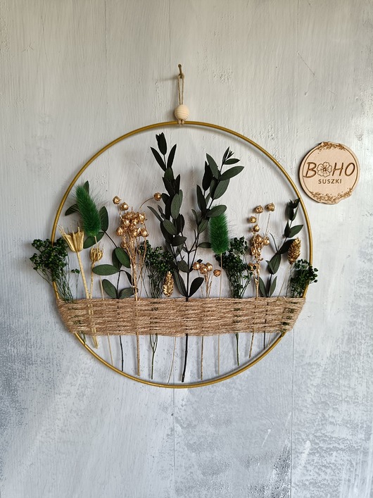 wianki Wianek, kwiecista obręcz z suszonymi kwiatami