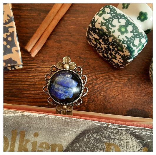 zakładki do książek Zakładka z lapis lazuli, miedź