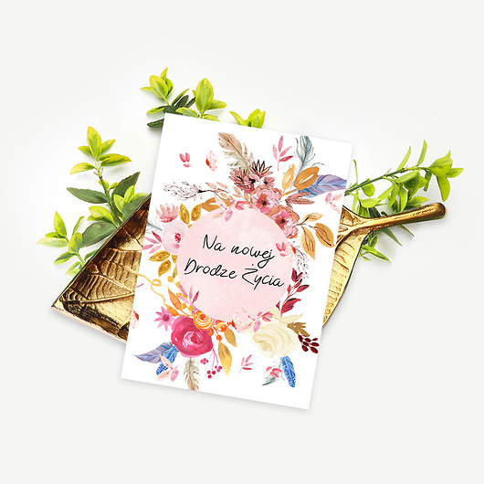 Kartka ślubna "Boho wreath" Joanna Klupś