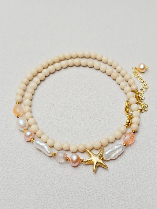 złote naszyjniki Krótki Naszyjnik Asteria Creme