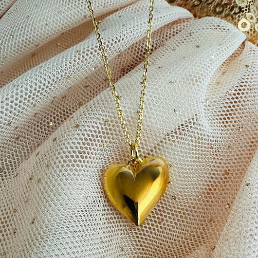 złote naszyjniki Naszyjnik z sercem, prezent na dzień Kobiet