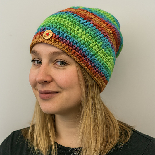 czapki damskie Kolorowa czapka całoroczna przejściowa cienka all season S/M