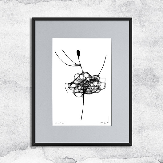 grafiki i ilustracje Oprawiona grafika - Tancerka (92)