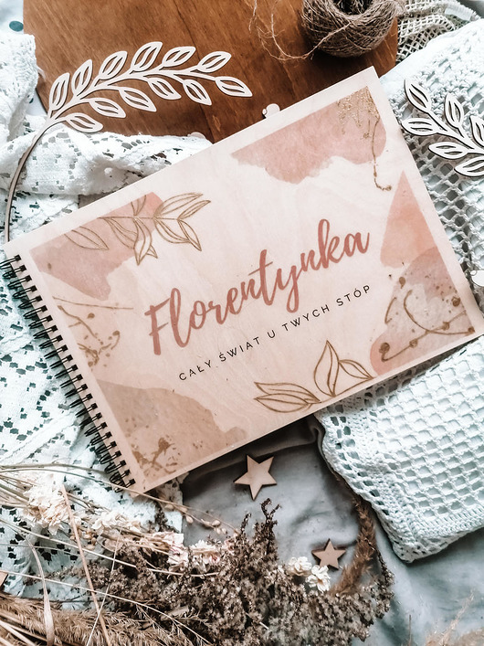 kartki, zaproszenia na chrzest BOHO ROMANTIC 1 pamiątka chrztu roczku album dla dziecka