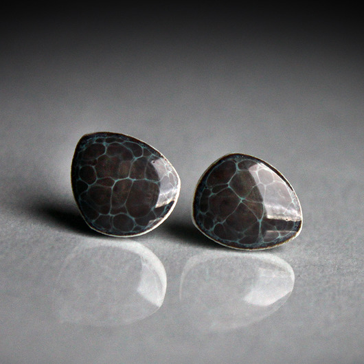 kolczyki ceramiczne PEBBLE/stal chirurgiczna/