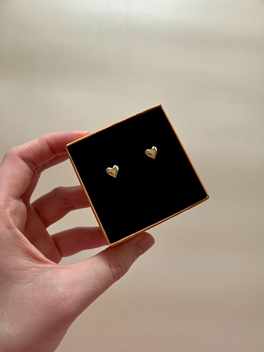 kolczyki pozłacane Kolczyki Vero mini serca sztyfty srebro pozłacane