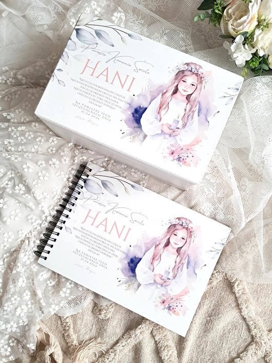 komunia - pozostałe Zestaw komunijny DZIEWCZYNKA z dedykacją, prezent, pamiątka Komunii,