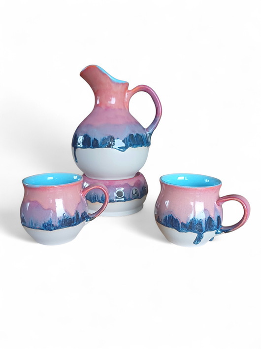 czajniki i dzbanki Zestaw do grzanego wina z podgrzewaczem