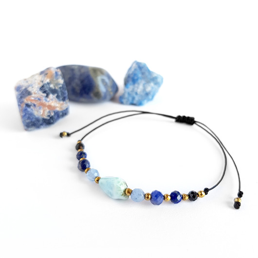 bransoletki z kamieni naturalnych Larimar, jadeit, sodalit, lapis lazuli bransoletka