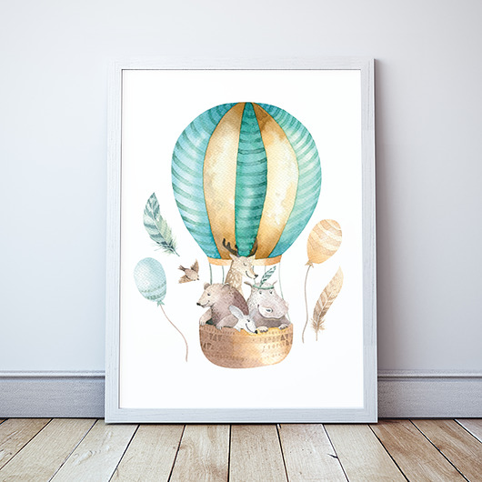 PLAKAT Zwierzęta w balonie Wallie Studio Dekoracji