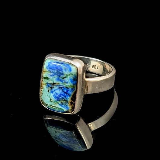 pierścionki srebrne Pierścionek turkusowy azuryt