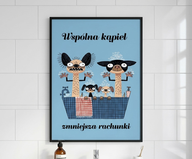 plakaty Plakat 30x40 wspolna kąpiei Chihuahua psy