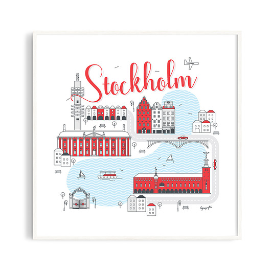 plakaty Stockholm Sztokholm plakat 40x40 cm