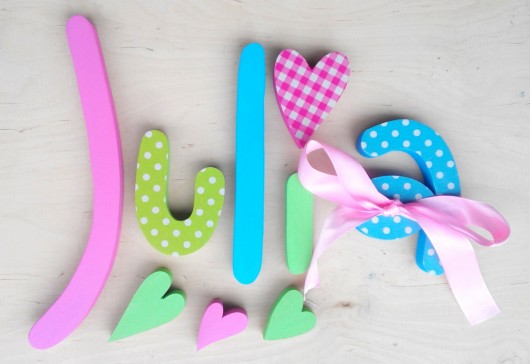 Giga napis na ścianę, wys. 25 cm - pastele sklejaki