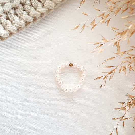 pierścionek z pereł LEI handmade 