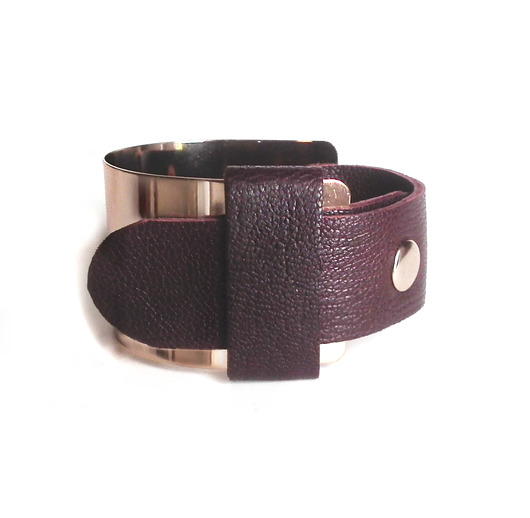 Bransoletka skórzana BADge loop burgund Mikashka