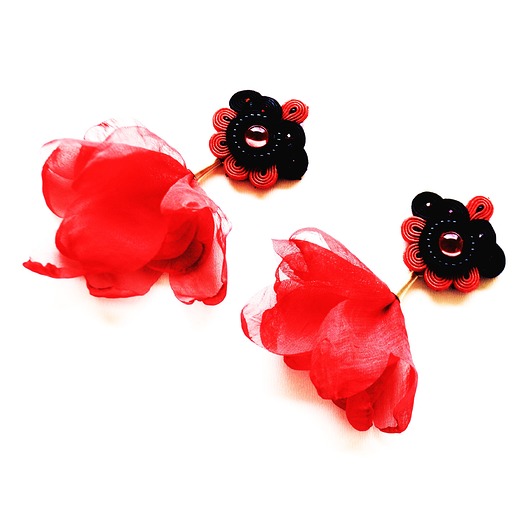 kolczyki soutache Sutaszowe kolczyki  FLAMENCO 1 _ EXPRESS