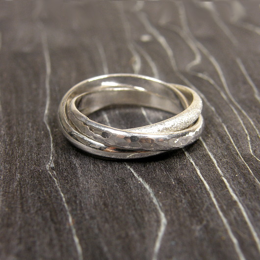 pierścionki srebrne Potrójna obrączka, srebro 925