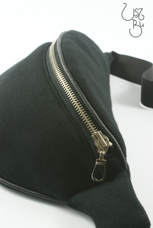 UszBu czarna dzianina Uszyty Butik