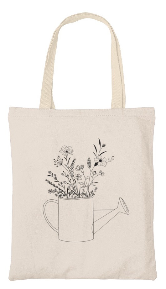 torby na zakupy Torba kwiaty rośliny line art
