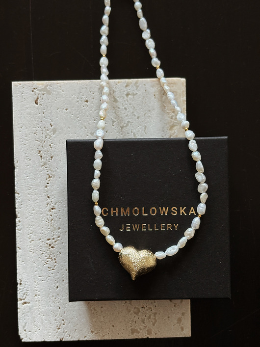 złote naszyjniki Naszyjnik z pereł naturalnych Serce