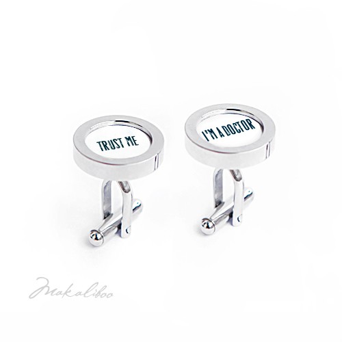 spinki do mankietów Jestem Lekarzem - spinki do mankietów + pudełko