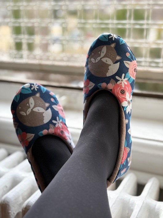 kapcie damskie Kapcie niebieskie z lisami r.40