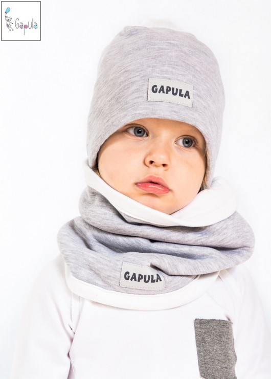 Czapka zimowa z pomponem - jasno szara Gapula