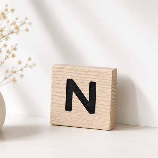 napisy dekoracyjne i tabliczki Litery typu scrabble, z drewna, drewniana krzyżówka