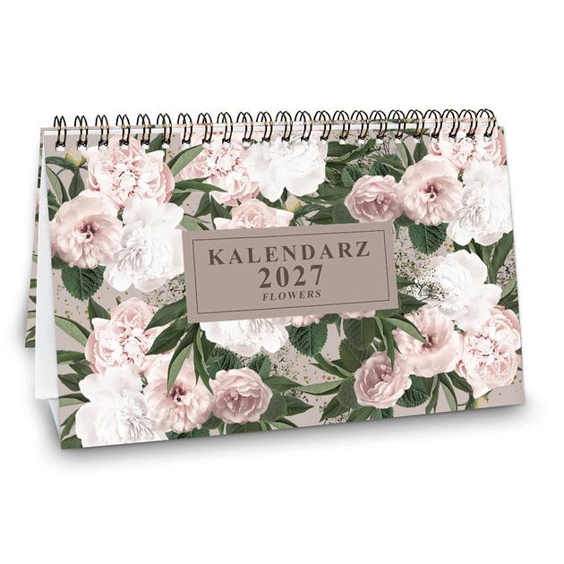 kalendarze i plannery Kalendarz 2027 biurkowy FLOWERS wolnostojący