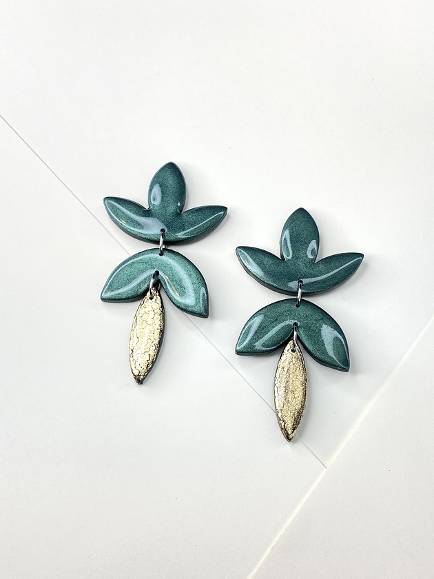 kolczyki z masy plastycznej Kolorowe wiszące kolczyki FIESTA