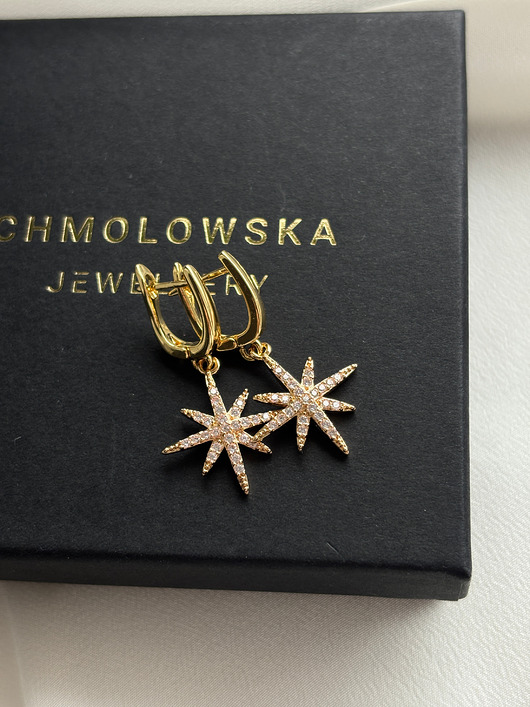 kolczyki pozłacane Kolczyki pozłacane Gwiazdka z cyrkoniami
