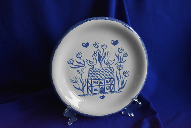 patery i talerze Talerz ceramiczny rustykalny Domek