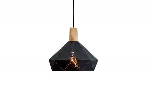 Lampa wisząca Scandi czarna drewno 27cm Home Design