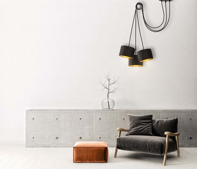 lampy wiszące 3-punktowa lampa wisząca o salonu typu pająk WAIKIKI GOLD W3
