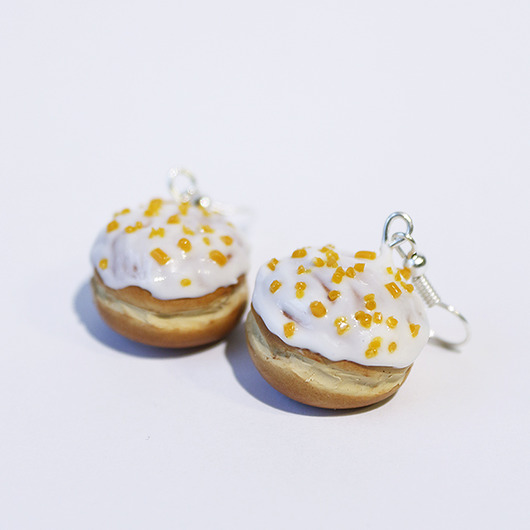 Kolczyki pączki z lukrem duże Lemon Lovely