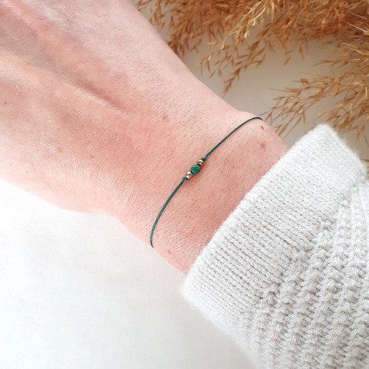 bransoletka z malachitem LEI handmade 