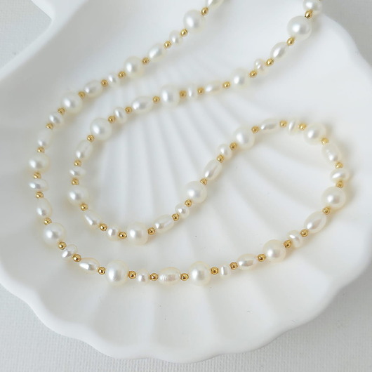 korale Naszyjnik z pereł naturalnych