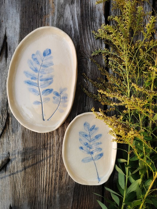 pojemniki na biżuterię Zestaw Talerzy Ceramicznych Robinia