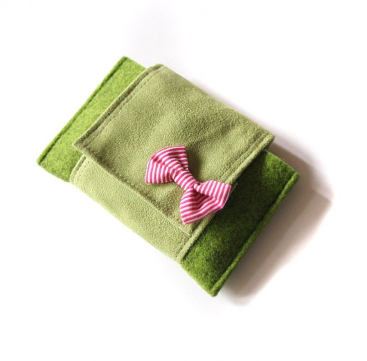 etui II- green melange&light green&pink stripes  elfagado
