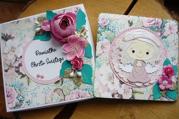 kartki scrapbooking kartka na chrzest z Twoimi życzeniami