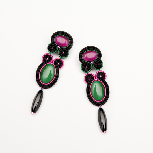 kolczyki soutache Kolorowe kolczyki sutasz długie