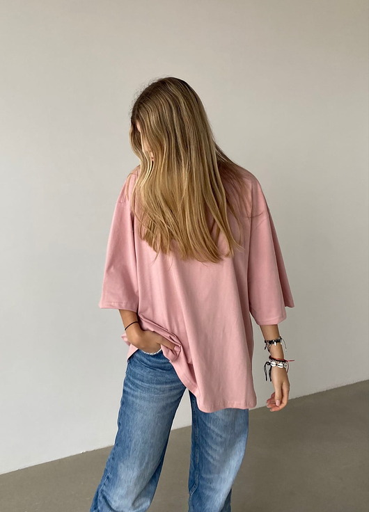 t-shirt damskie T-shirt OVERSIZE KIMONO PINK
