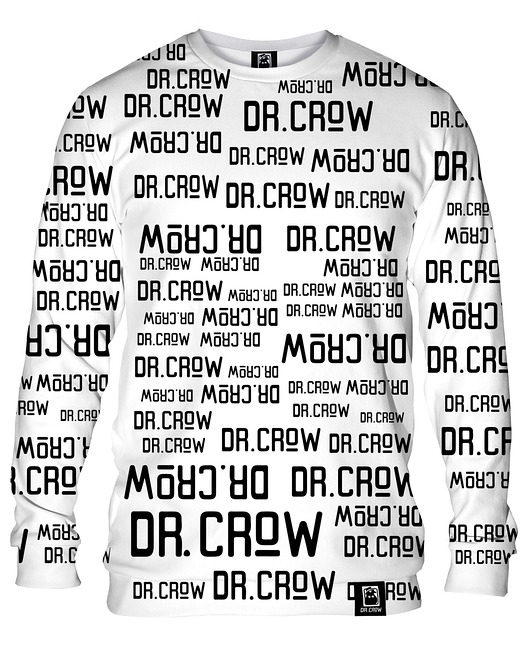 bluzy męskie Bluza Bez Kaptura Męska DR.CROW Logo Napisy B