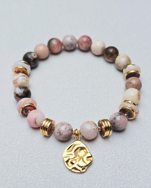 bransoletki z kamieni naturalnych Bransoletka Elastyczna  Opalowe Nudziaki