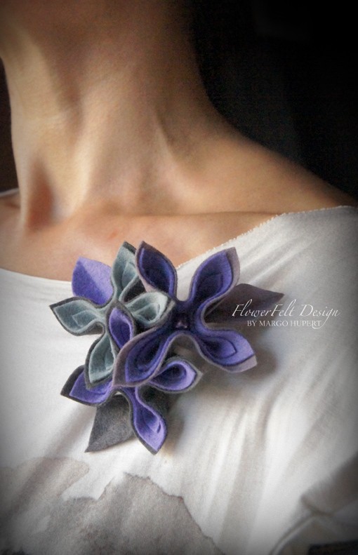 szara z lawendą  FlowerFelt Design